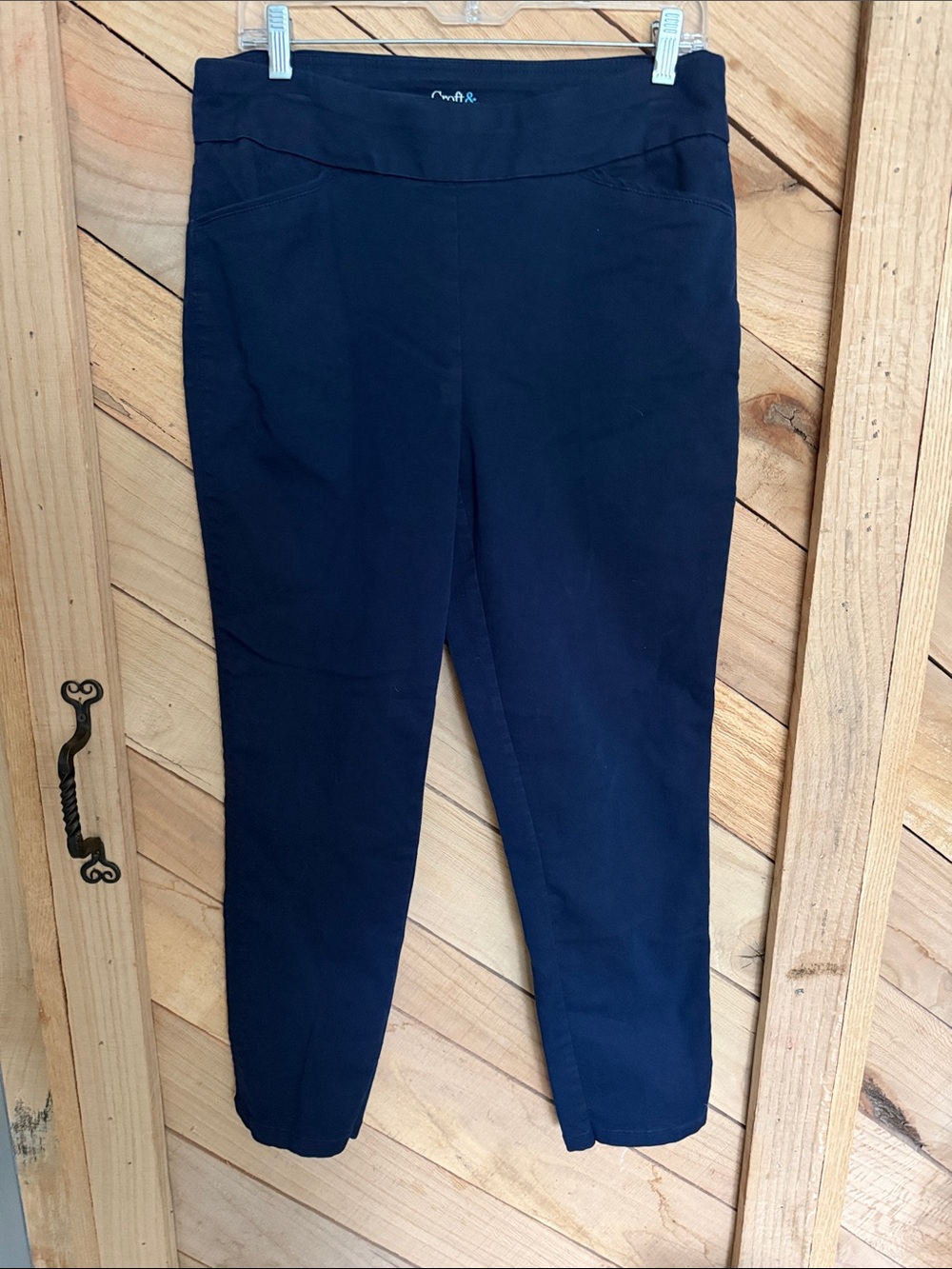 croft & barrow Navy Slim Ponte Pull-On Pants